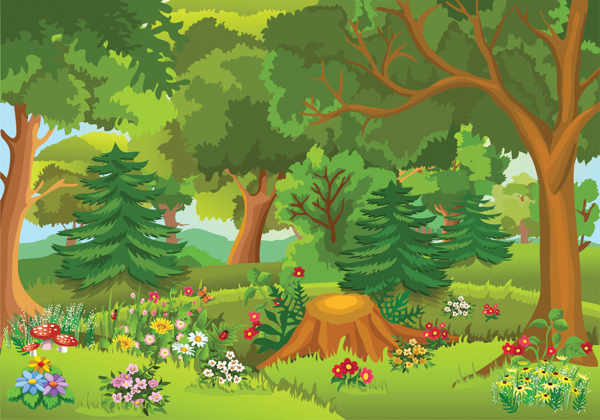 Сказка на тему природа. Сказочный лес для детей. Лес для детей дошкольного возраста. Лес мультяшные. Сказочная Поляна в лесу.